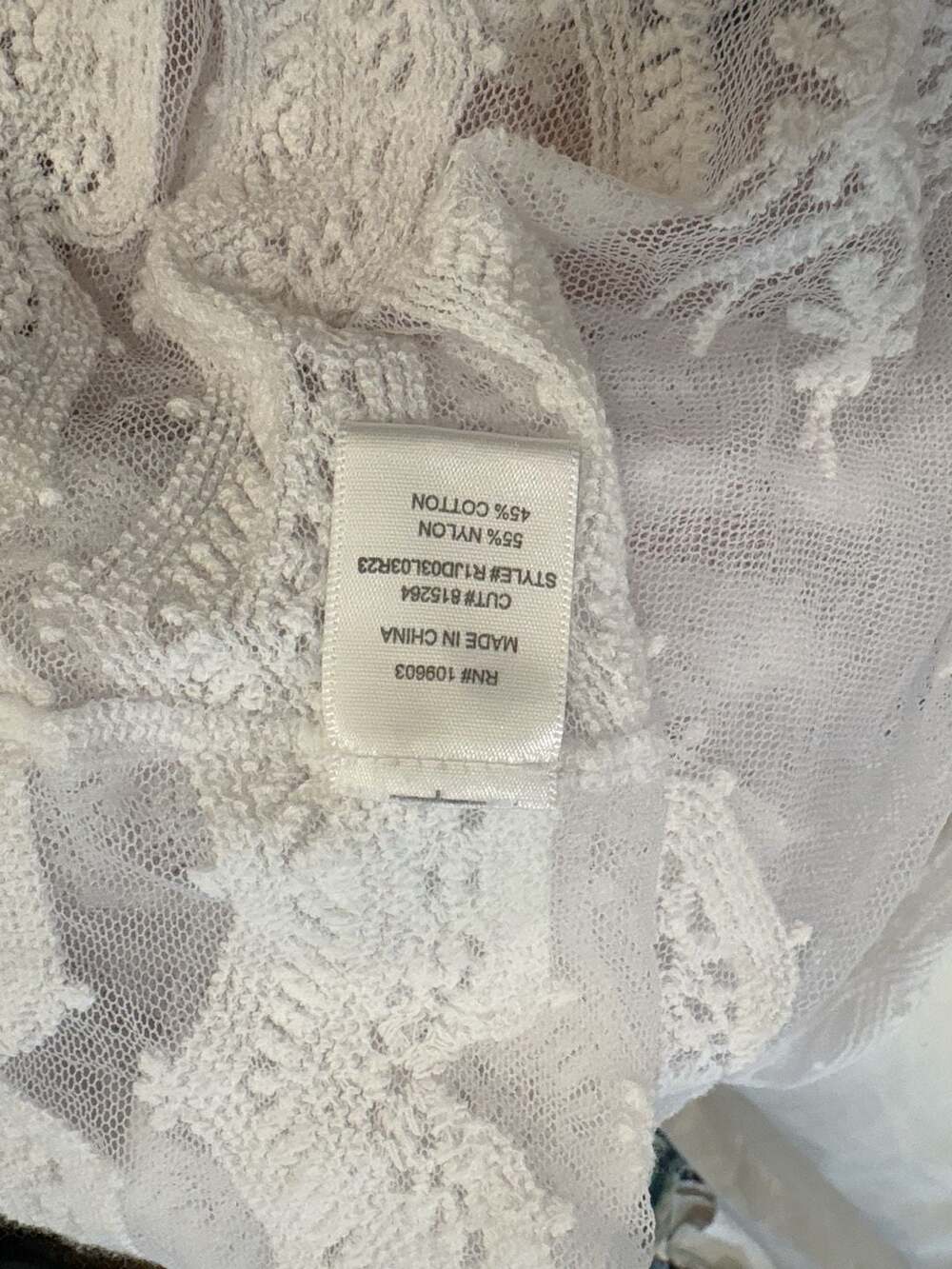 Rabbit Rabbit Rabbit Designs XL White Lace Embroidered Sheer Button Front Cardig - Picture 6 of 6